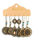 Boho Retro Hollow Dangle Earrings Set