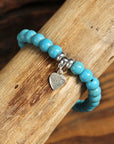 Heart Pendant Turquoise Bracelet