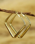 Gold Minimalist Square Hoop Earrings