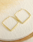 Gold Minimalist Square Hoop Earrings