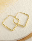 Gold Minimalist Square Hoop Earrings