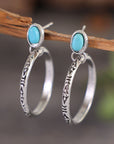 Bold Ring Turquoise Stud Earrings