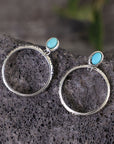 Bold Ring Turquoise Stud Earrings