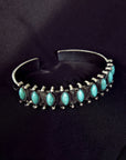 Green Boho Turquoise Gem Beaded Open Bracelet