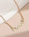 Gold mama Heart Pendant Chain Necklace