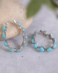 Green Square Turquoise Gem Earrings