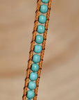 Green Double-Layer Hand-Woven Turquoise Beaded Bracelet