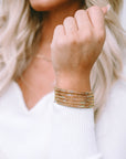 Gold Full Diamond Leather Wide Edge Magnetic Buckle Bracelet