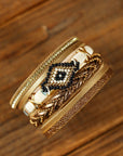 Multicolor Rhinestone Beaded Magnetic Buckle Bracelet
