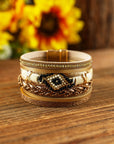 Multicolor Rhinestone Beaded Magnetic Buckle Bracelet
