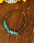 Gold Turquoise Beading Adjustable Bracelet