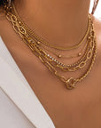 5pcs Layered Chain Collarbone Necklaces Set