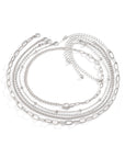 5pcs Layered Chain Collarbone Necklaces Set