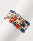 5pcs USA Beaded Bracelet Set