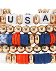 5pcs USA Beaded Bracelet Set