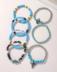 Light Blue 7pcs Boho Turquoise Beaded Bracelet Set