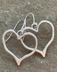 Silvery Heart Shape Hook Drop Earrings