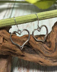 Silvery Heart Shape Hook Drop Earrings