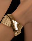 Gold Crossover Cuff Bracelet