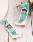 Cowboy Boots Bead Dangle Earrings