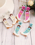 Cowboy Boots Bead Dangle Earrings