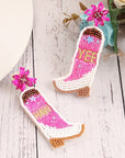 Cowboy Boots Bead Dangle Earrings