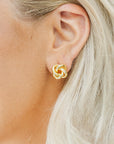 Gold Knotted Stud Earrings