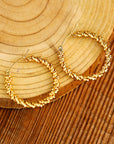 Gold Vintage Textured Hoop Earrings