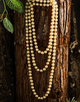 Gold Faux Pearl Beaded Layered Necklace