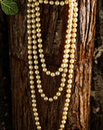 Gold Faux Pearl Beaded Layered Necklace