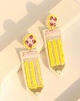 Yellow Teacher Pencil Earrings