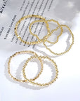 Gold Cube Beaded 5 Pcs Bracelet