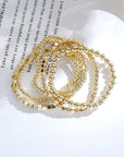Gold Cube Beaded 5 Pcs Bracelet