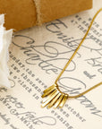 Gold Asymmetric Bar Pendant Necklace