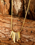 Gold Asymmetric Bar Pendant Necklace
