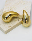 Gold Teardrop Plated Alloy Stud Earrings