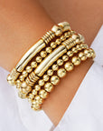 Gold Layered Elastic Bracelet Set