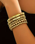 Gold Layered Elastic Bracelet Set
