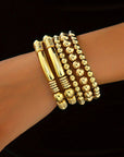 Gold Layered Elastic Bracelet Set