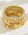 Gold Layered Elastic Bracelet Set