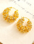 White Rhinestone Spiral Earrings