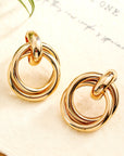 Gold Circles Stud Earrings
