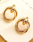 Gold Circles Stud Earrings