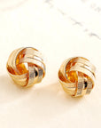Gold Textured Knot Stud Earrings