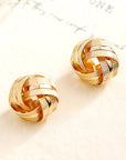Gold Textured Knot Stud Earrings