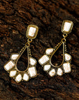 White Turquoise Inlay Cut Out Western Dangle Earrings