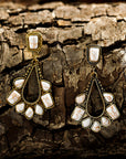 White Turquoise Inlay Cut Out Western Dangle Earrings