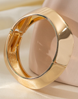 Gold Asymmetric Plated Alloy Bangle Bracelet