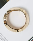 Gold Asymmetric Plated Alloy Bangle Bracelet