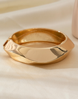 Gold Asymmetric Plated Alloy Bangle Bracelet